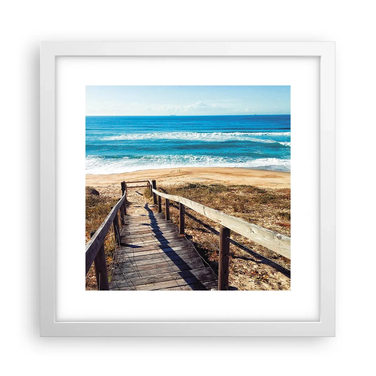 Plakat i hvid ramme - Løb! - 30x30 cm