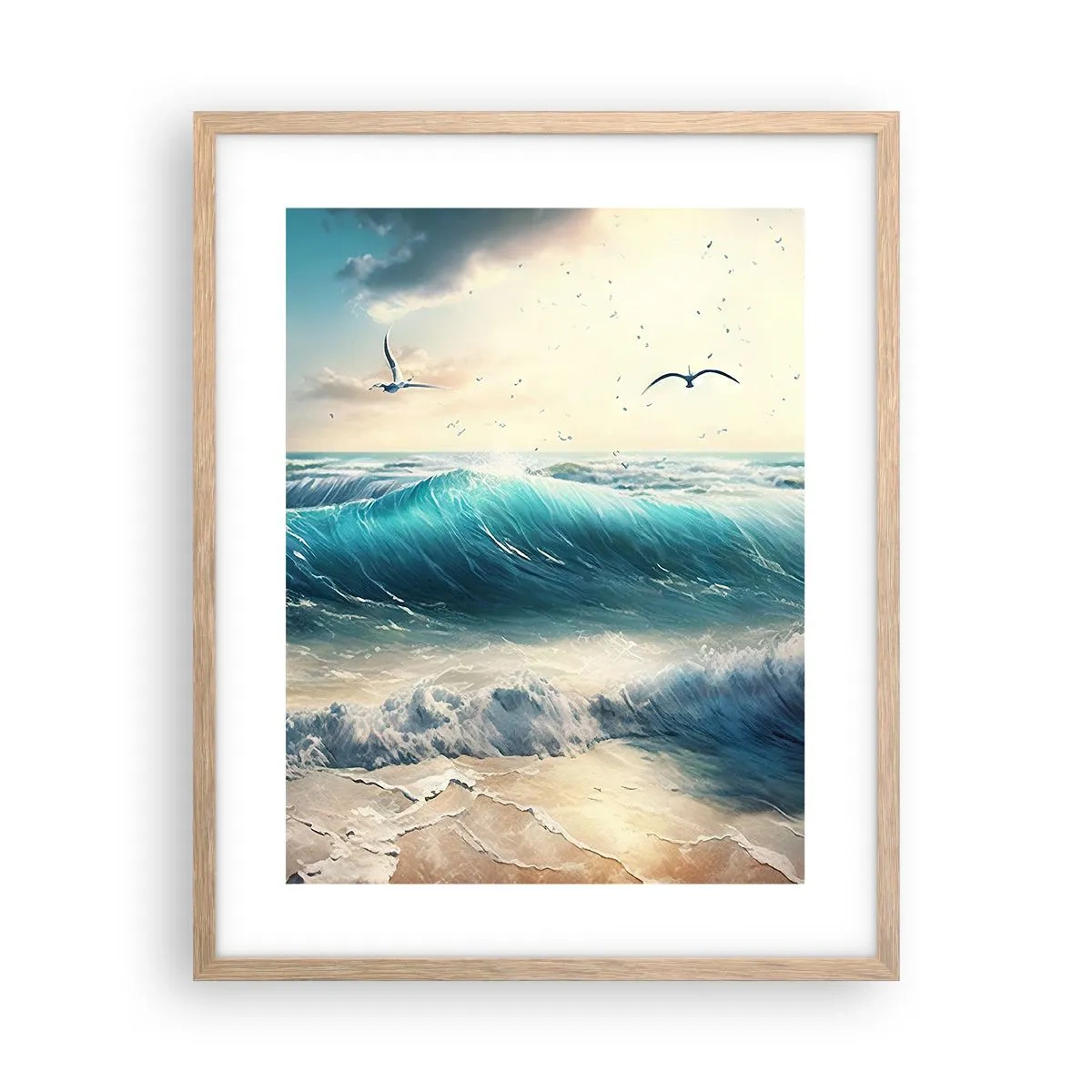 Plakat i ramme af lyst egetræ - Støj kun for dig - 40x50 cm