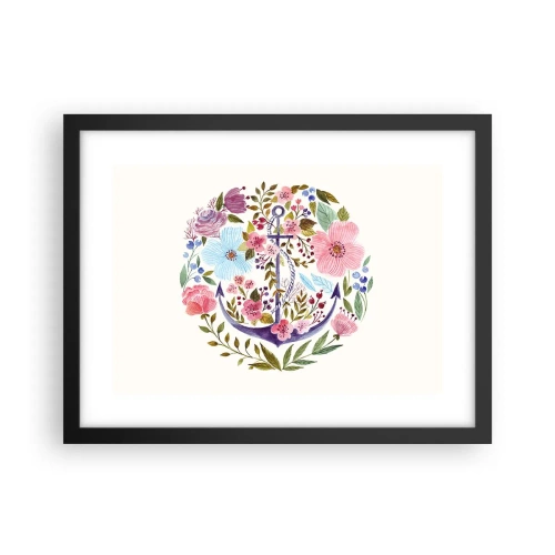 Plakat i sort ramme - En sømands gode nattesøvn - 40x30 cm