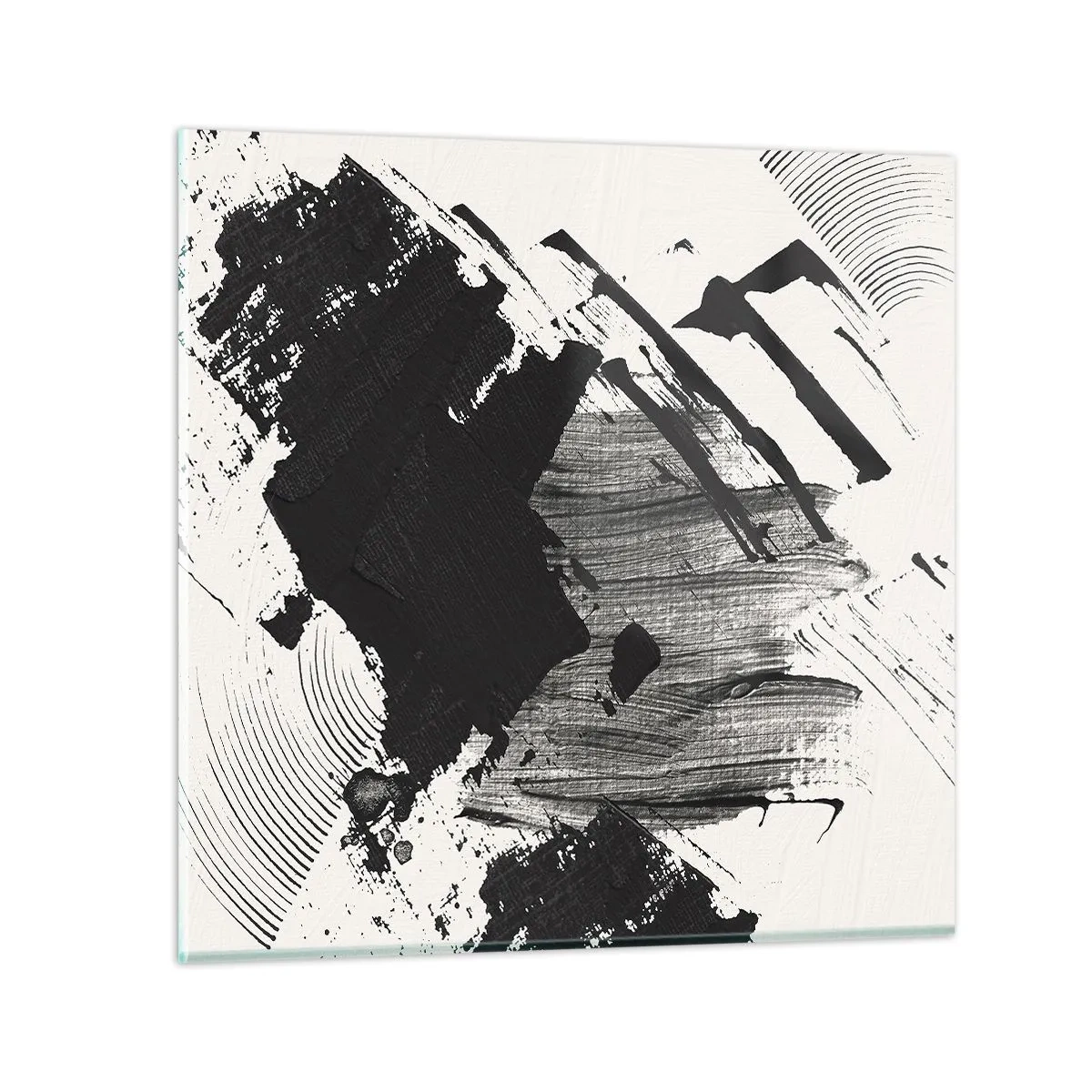 Billede på glas - Abstraktion - det sortes udtryk - 50x50 cm
