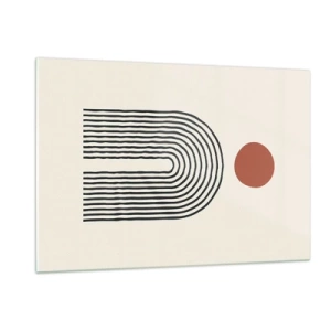 Billede på glas - Magnetisme af former og farver - 120x80 cm