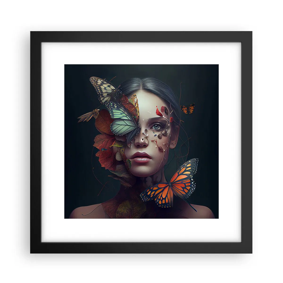 Plakat i sort ramme - En vidunderlig metamorfose - 30x30 cm