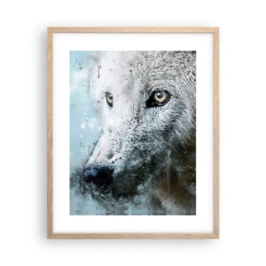 Plakat i ramme af lyst egetræ - Mød ulvesjælen - 40x50 cm