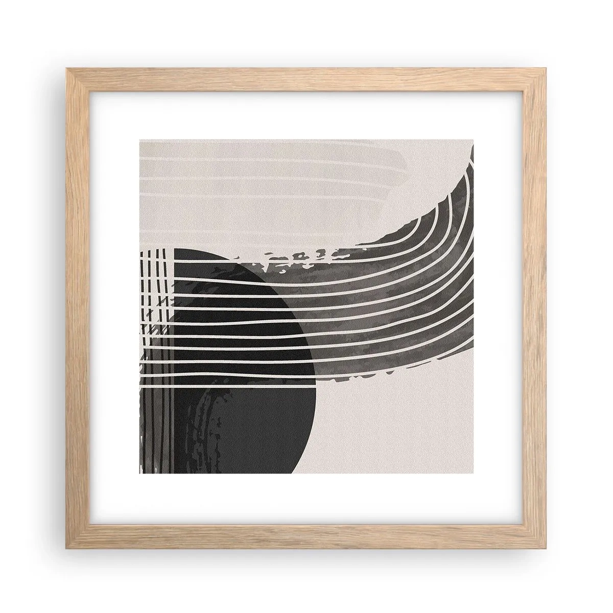 Plakat i ramme af lyst egetræ - Derhen og tilbage - 30x30 cm