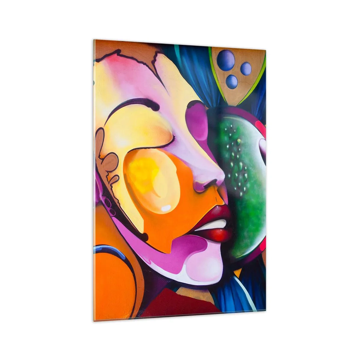 Billede på glas - Berør med farve - 70x100 cm