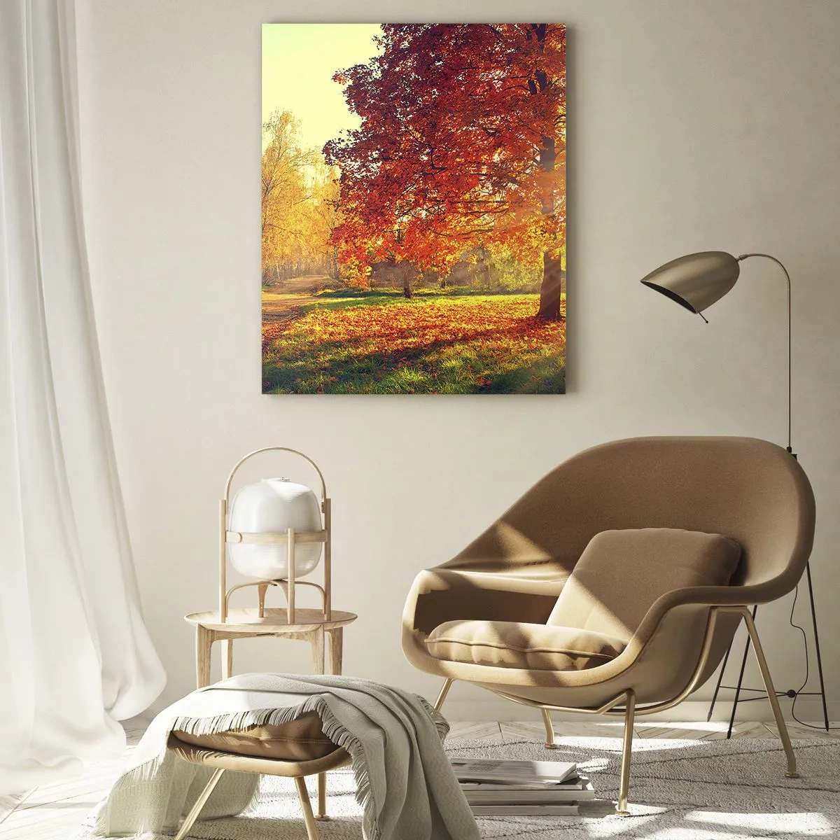 Billede på glas - Rød er smuk - 50x70 cm