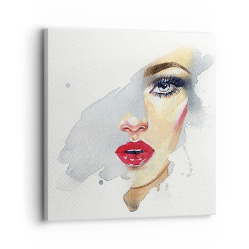 Lærredstryk - Billede på lærred - Refleksion i en vanddråbe - 30x30 cm