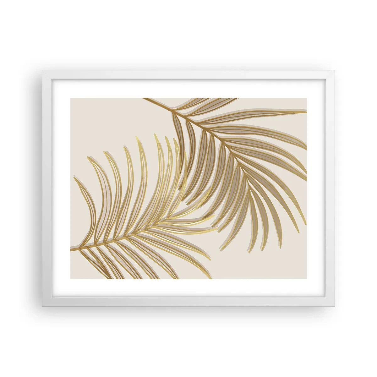 Plakat i hvid ramme - Gylden palme! - 50x40 cm