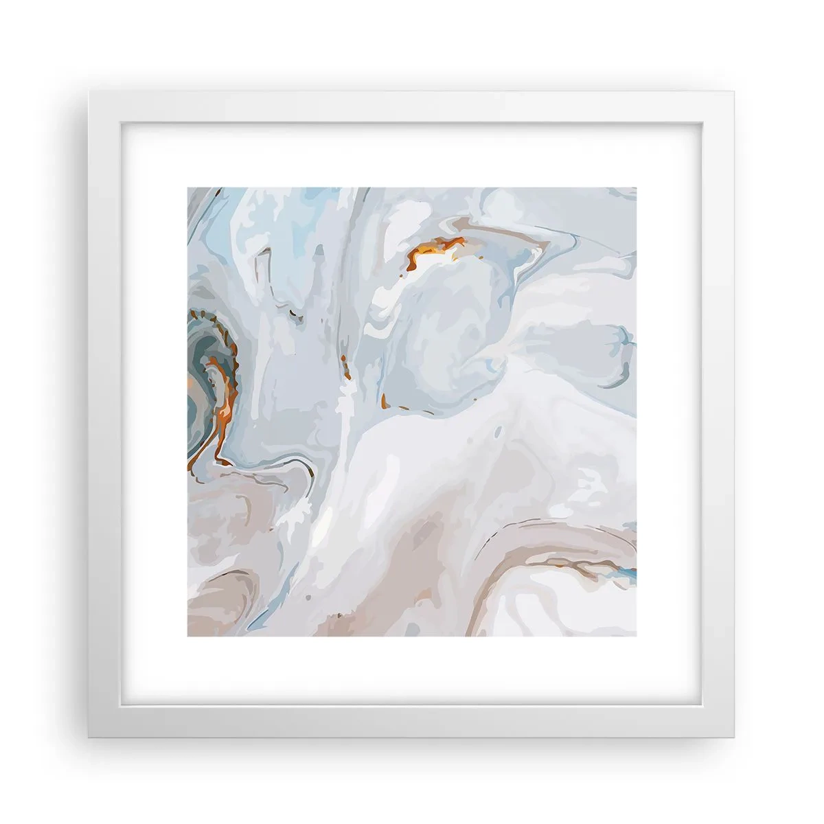 Plakat i hvid ramme - Hvid opløftet - 30x30 cm