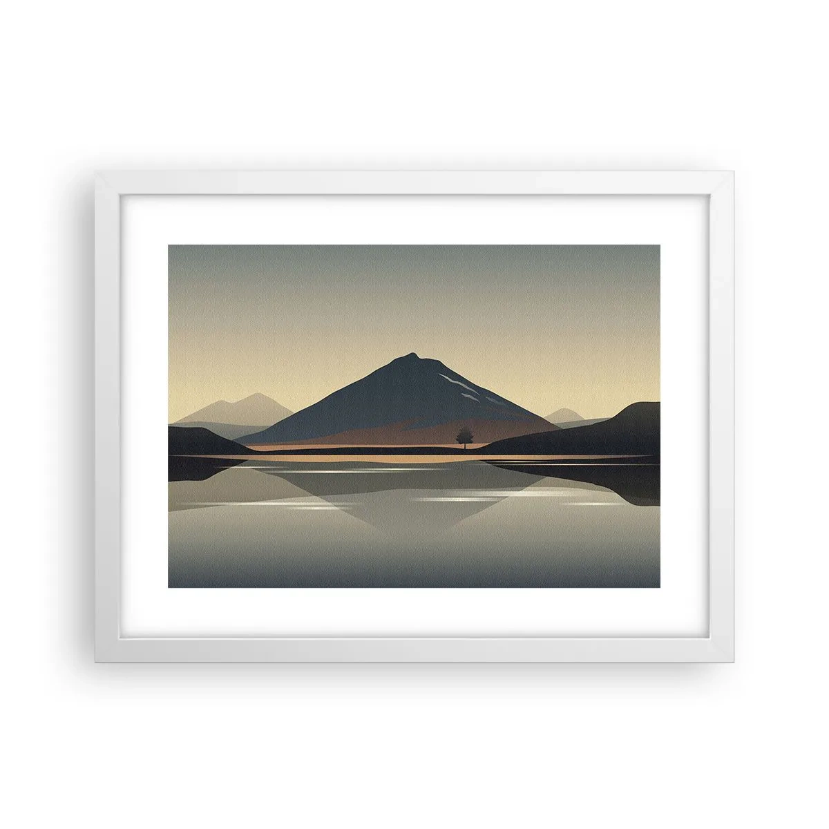 Plakat i hvid ramme - Spejlrefleksion - 40x30 cm