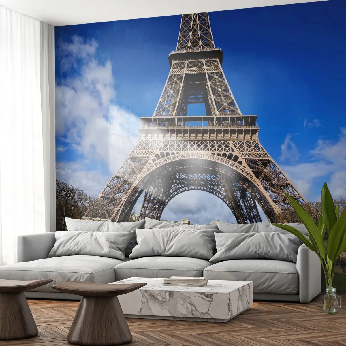 Fototapet på mål Premium Sand - Hele Paris ved hendes fødder - Eiffeltårnet, Paris, Arkitektur