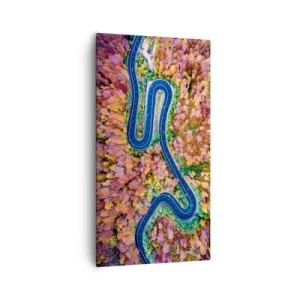 Lærredstryk - Billede på lærred - En snoet vej gennem skoven - 55x100 cm