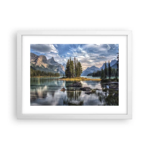 Plakat i hvid ramme - Over store og klare vande… - 40x30 cm