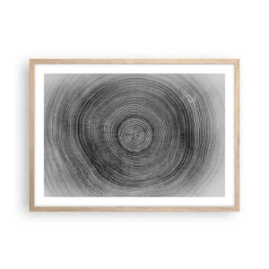 Plakat i ramme af lyst egetræ - Et tegn på tiden - 70x50 cm