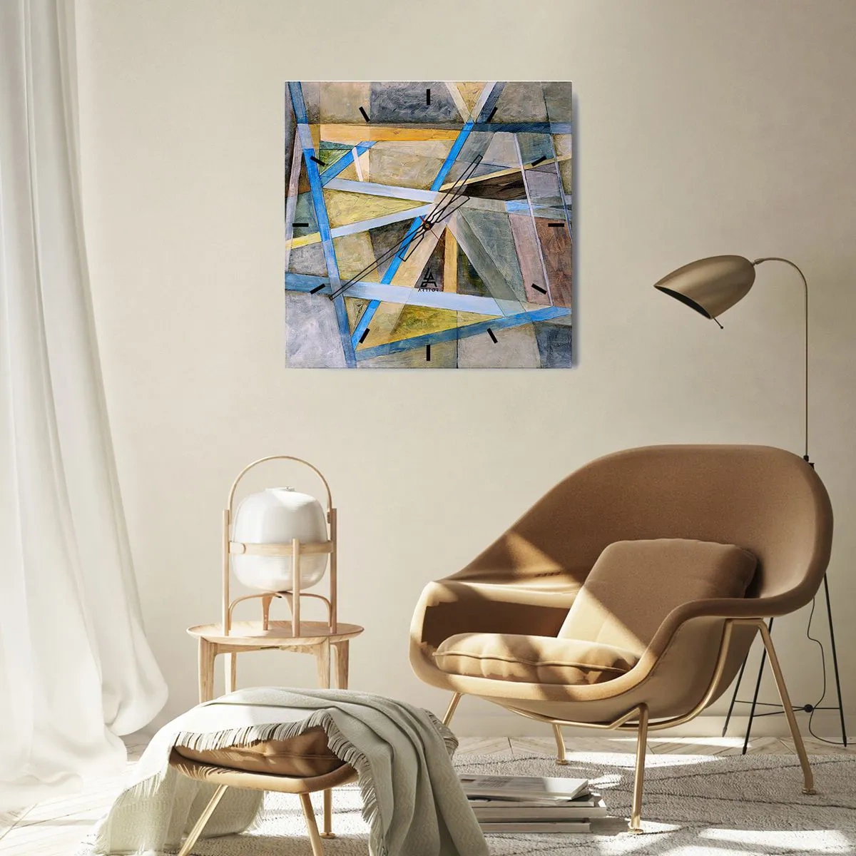 Vægur, Uret - Lige eller skråt? - 40x40 cm