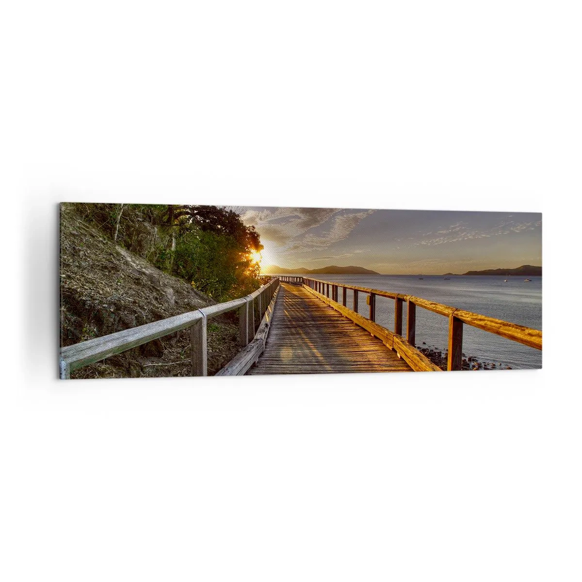 Lærredstryk - Billede på lærred - Gå, bliv ved med at gå mod solen - 160x50 cm