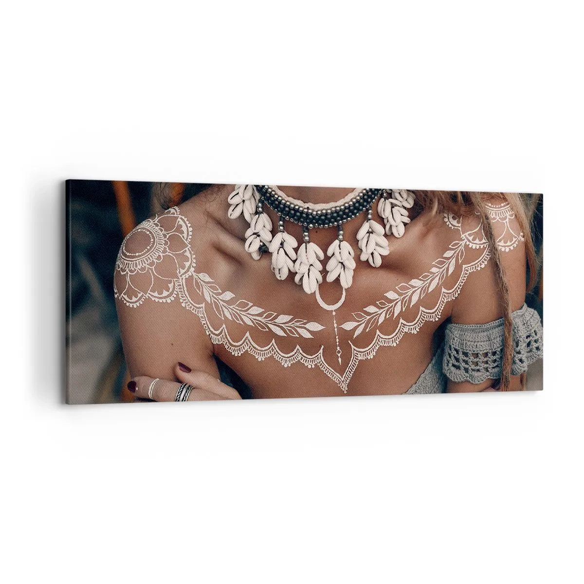 Lærredstryk - Billede på lærred - Talismaner, ritualer om kvindelighed - 120x50 cm