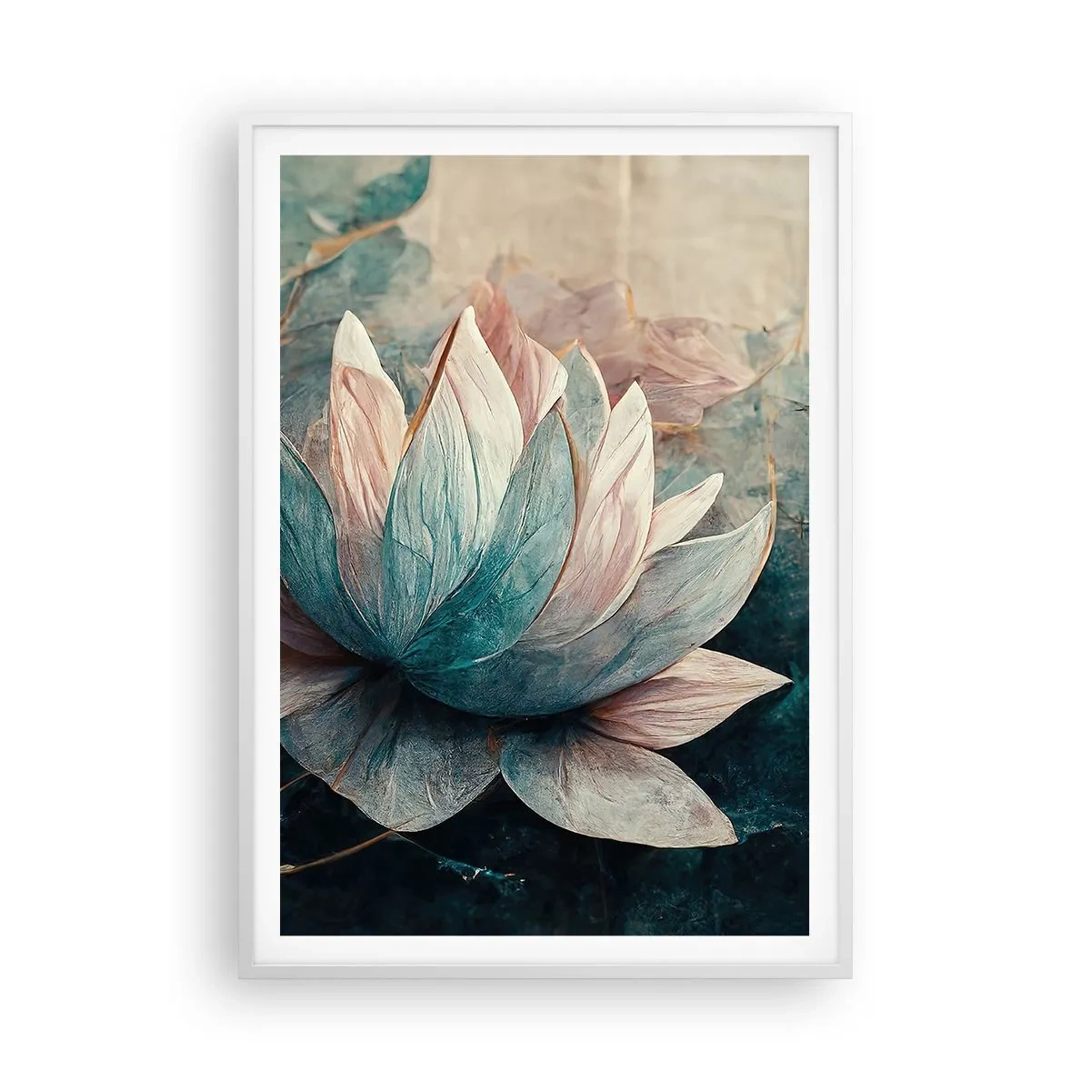 Plakat i hvid ramme - Søens stjerner - 70x100 cm