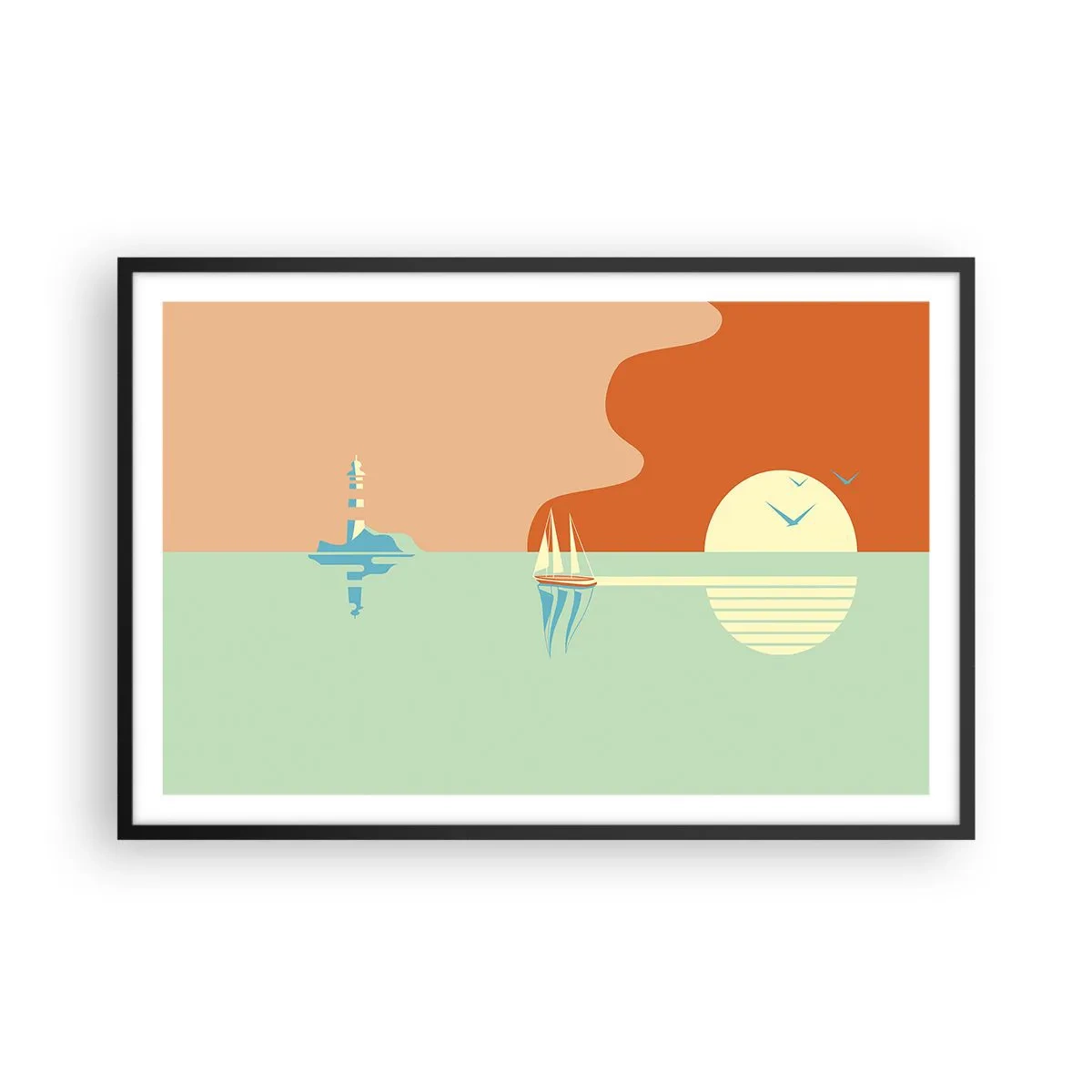 Plakat i sort ramme - Det perfekte havlandskab - 91x61 cm