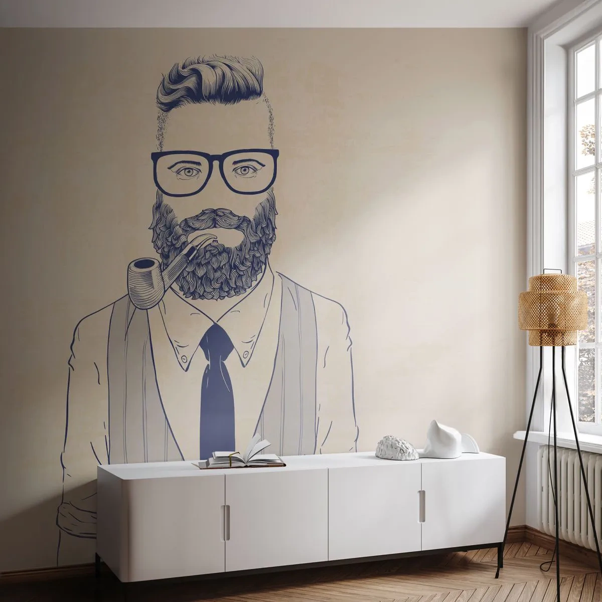 Fototapet Premium Sand - Munter, maskulin og moderigtig - Mand, Abstraktion, Rør - 100x70 cm