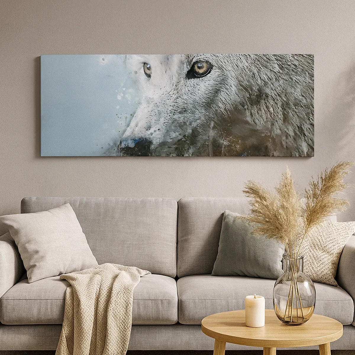 Lærredstryk - Billede på lærred - Mød ulvesjælen - 30x30 cm