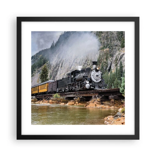 Plakat i sort ramme - Og hvorhen? Hvorhen? - 40x40 cm