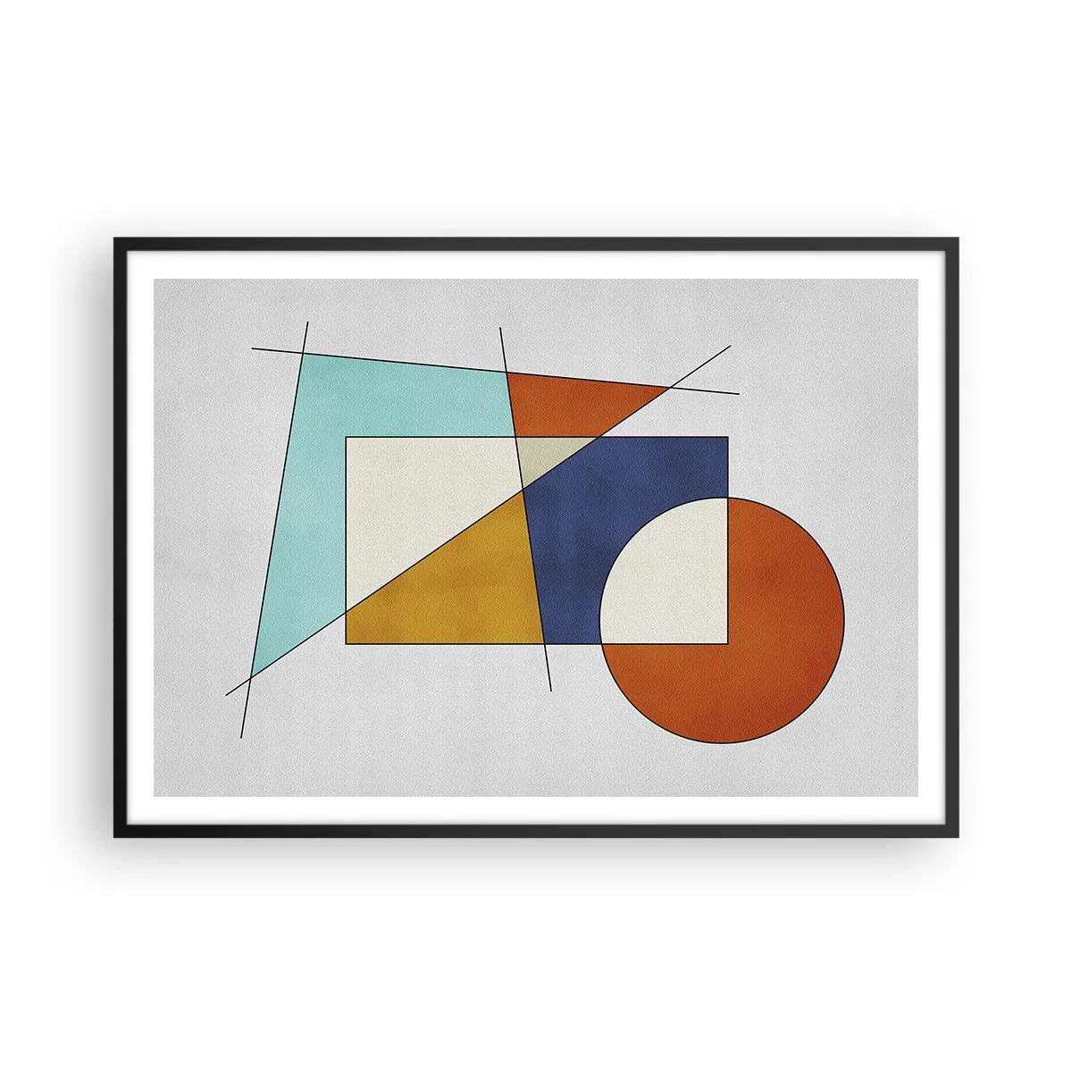 Plakat i sort ramme - Abstraktion: modernistisk leg - 100x70 cm