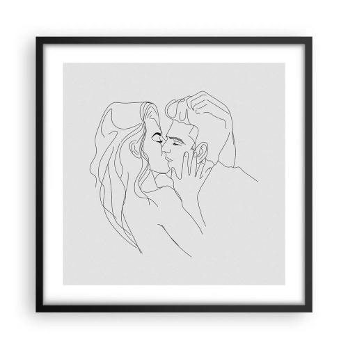 Plakat i sort ramme - I samme linje - 50x50 cm