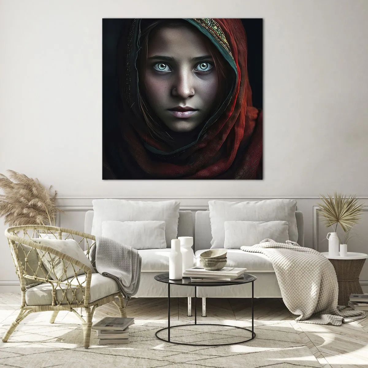 Billede på glas - Østens prinsesse - 40x40 cm