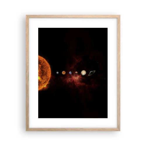 Plakat i ramme af lyst egetræ - Vores nabolag - 40x50 cm