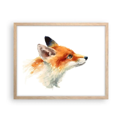 Plakat i ramme af lyst egetræ - Man kan aldrig være for forsigtig - 50x40 cm