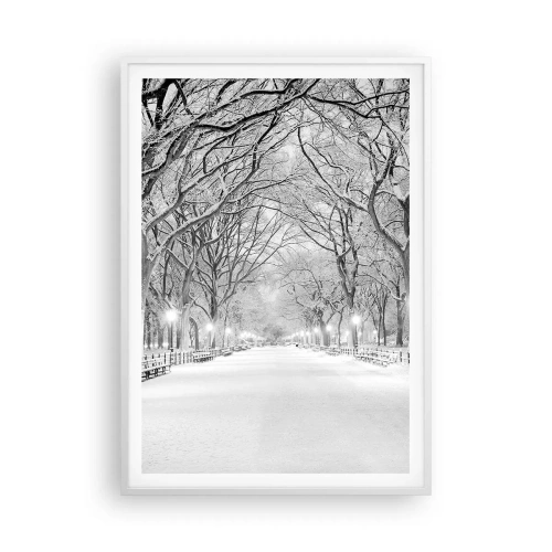 Plakat i hvid ramme - Fire årstider - vinter - 70x100 cm