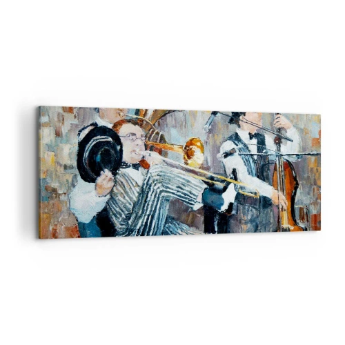 Lærredstryk - Billede på lærred - Alt det jazz - 100x40 cm