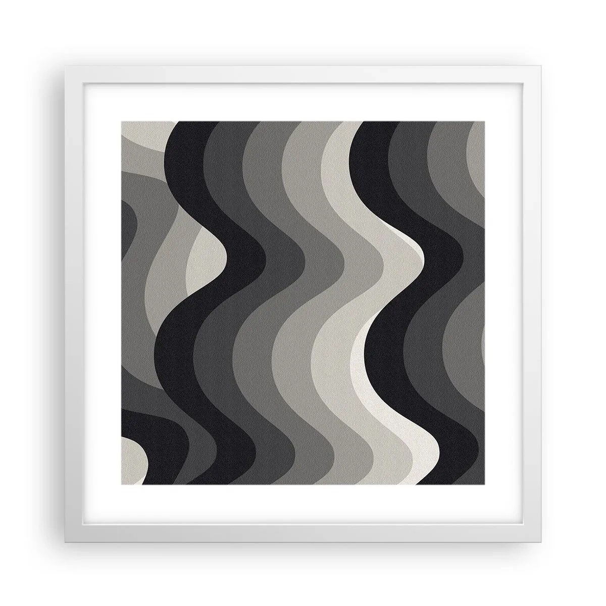 Plakat i hvid ramme - Bølge efter bølge - 40x40 cm