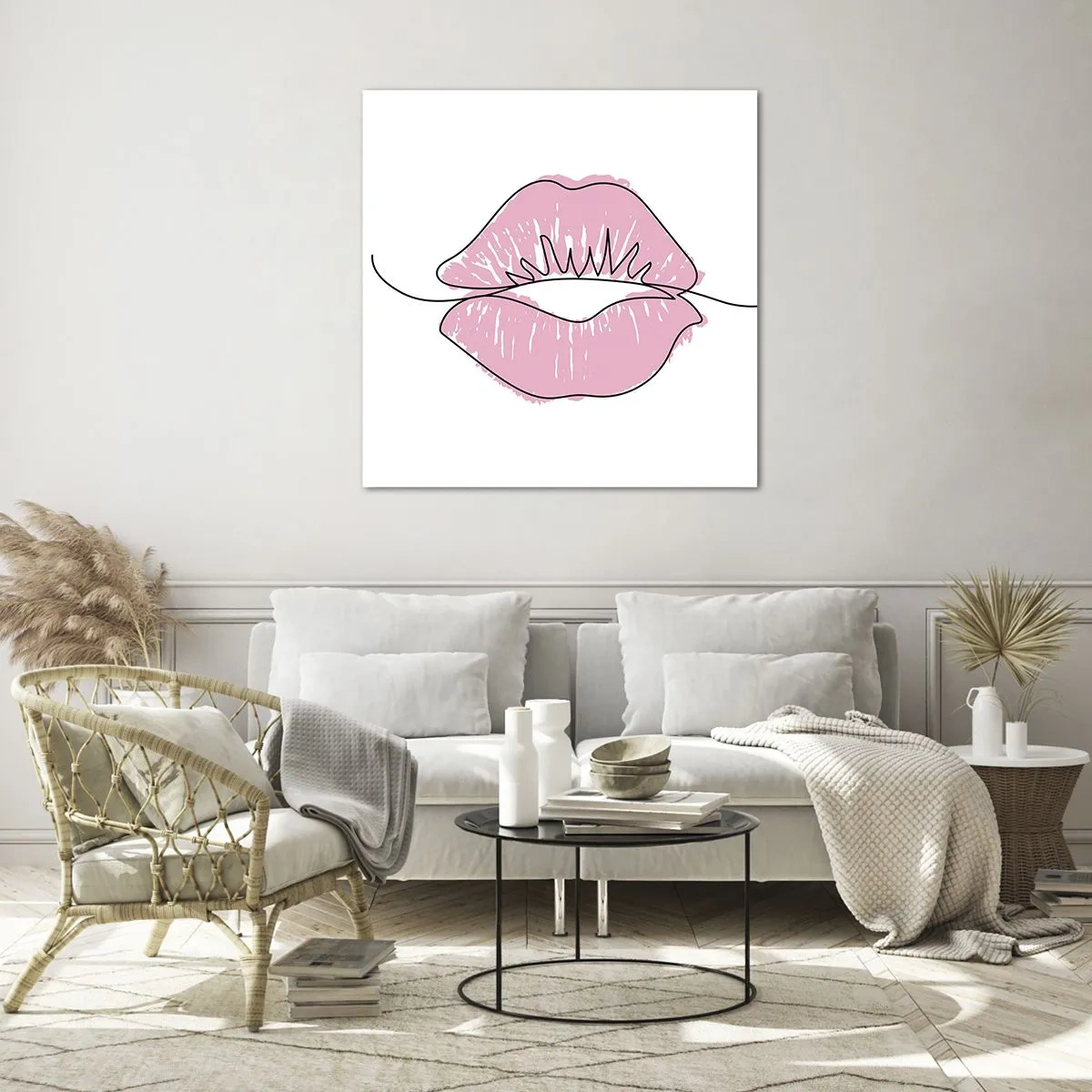 Billede på glas - Klar til at kysse? - 50x50 cm