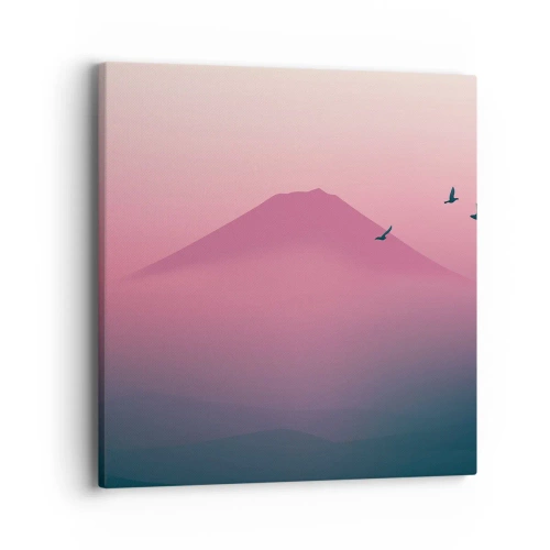 Lærredstryk - Billede på lærred - Vandrer over skyerne - 40x40 cm