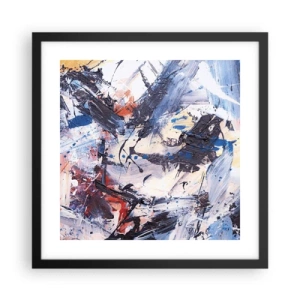 Plakat i sort ramme - Abstraktionens vanvittige dans - 40x40 cm
