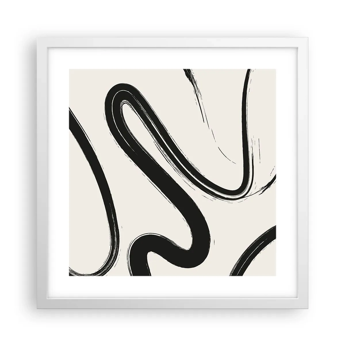 Plakat i hvid ramme - Sort og hvid fantasifuldhed - 40x40 cm