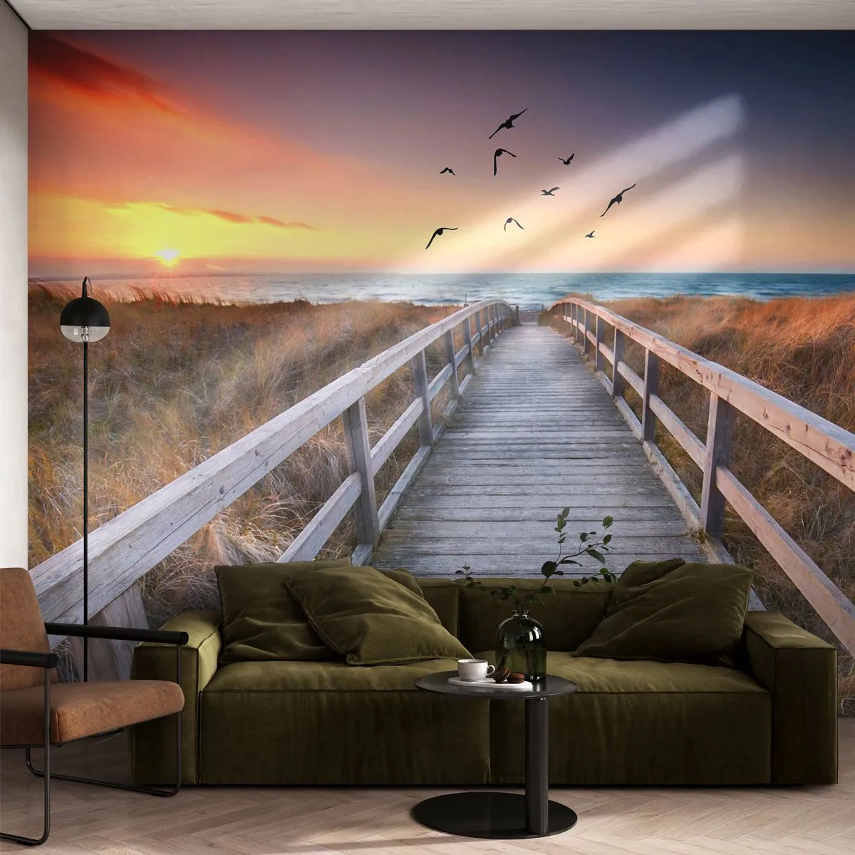 Fototapet Premium Canvas - Rummet med højder - Landskab, Hav, Strand - 250x175 cm