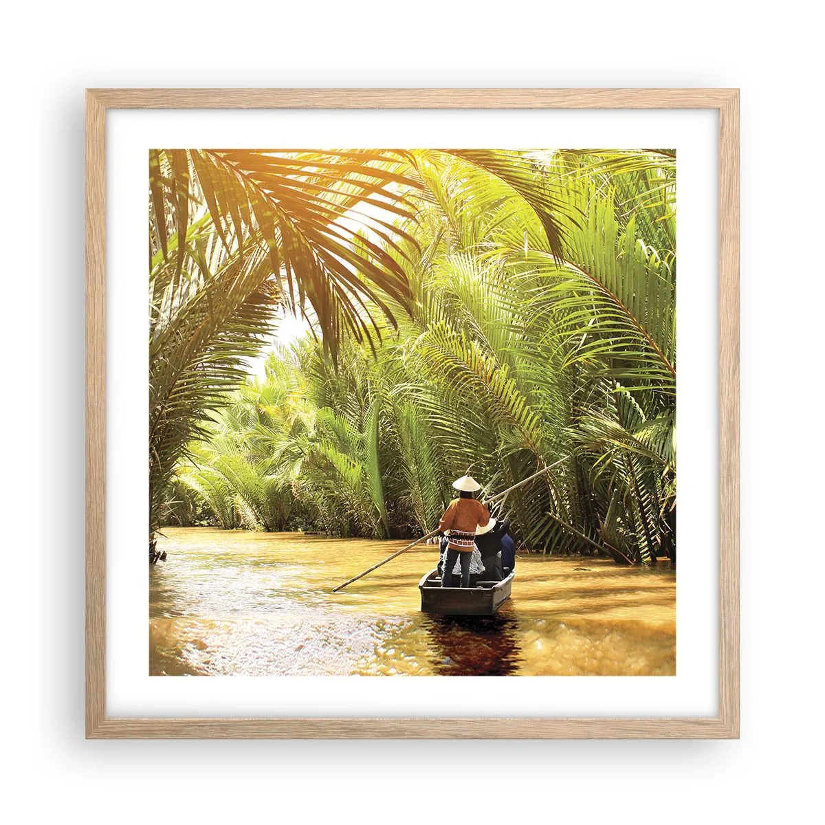 Plakat i ramme af lyst egetræ - Palmeslugten - 50x50 cm