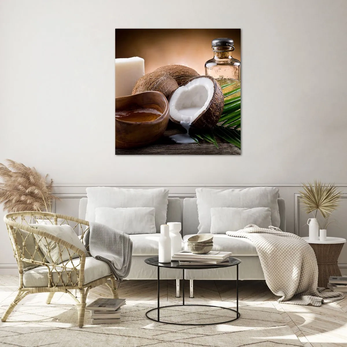 Billede på glas - Sundhed fra de tropiske øer - 70x70 cm