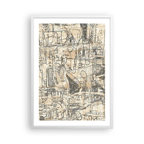 Plakat i hvid ramme - Venter på at blive afkodet - 50x70 cm