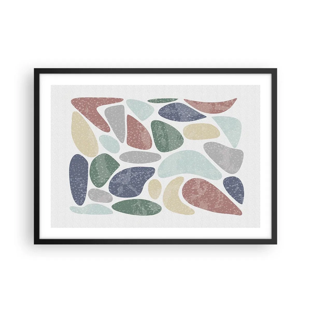 Plakat i sort ramme - Mosaik af pulveriserede farver - 70x50 cm