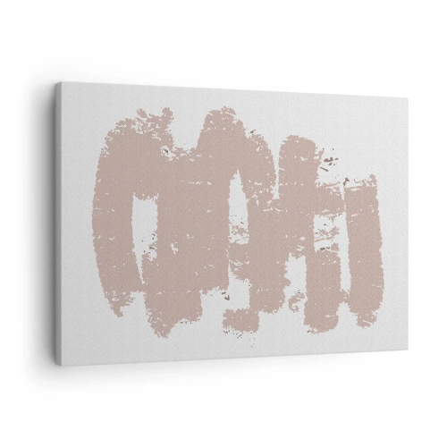 Lærredstryk - Billede på lærred - Bløde lyserøde former på en lys baggrund - 70x50cm - Abstraktion i sart rosa - Moderne vægdekoration til stue og soveværelse ARTTOR