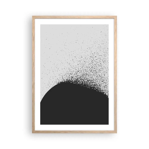 Plakat i ramme af lyst egetræ - Partikelbevægelse - 50x70 cm