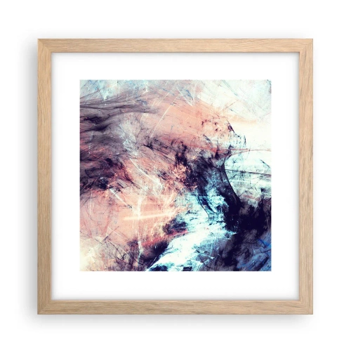 Plakat i ramme af lyst egetræ - Mærk vinden - 30x30 cm