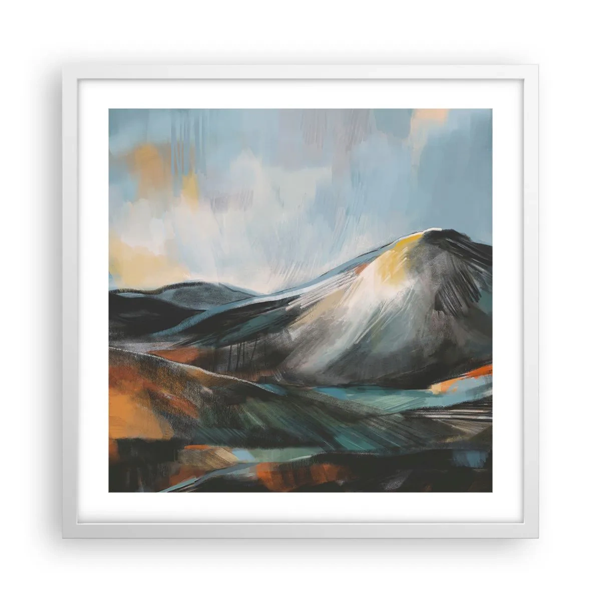 Plakat i hvid ramme - Rå og smuk - 50x50 cm