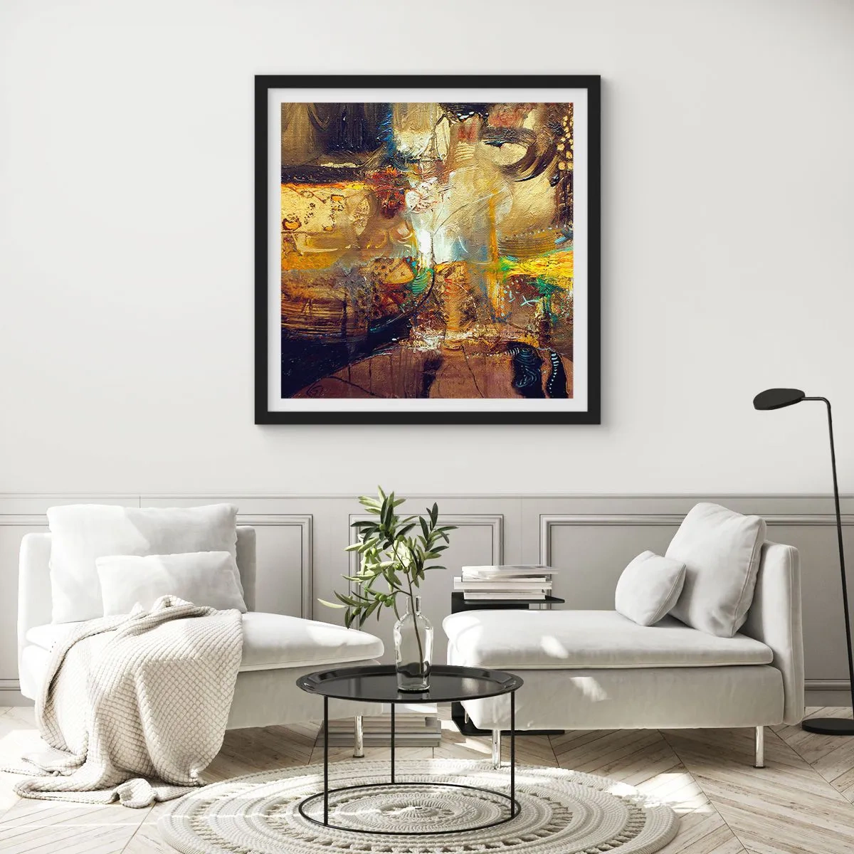 Plakat i sort ramme - Kold, varm, meget varm - 60x60 cm