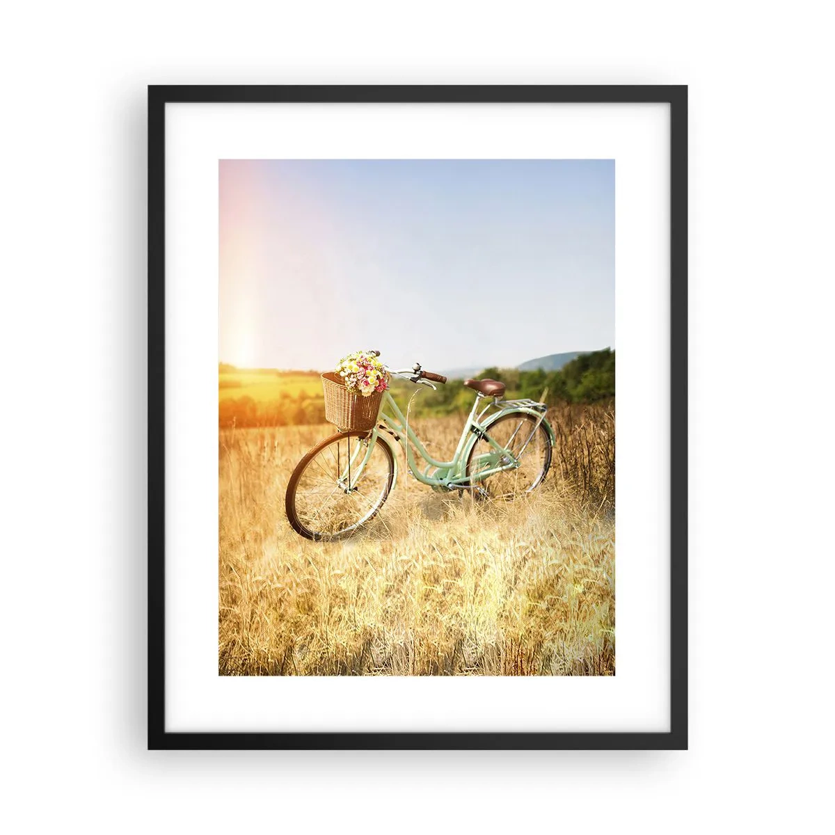 Plakat i sort ramme - Jeg bliver her et stykke tid - 40x50 cm