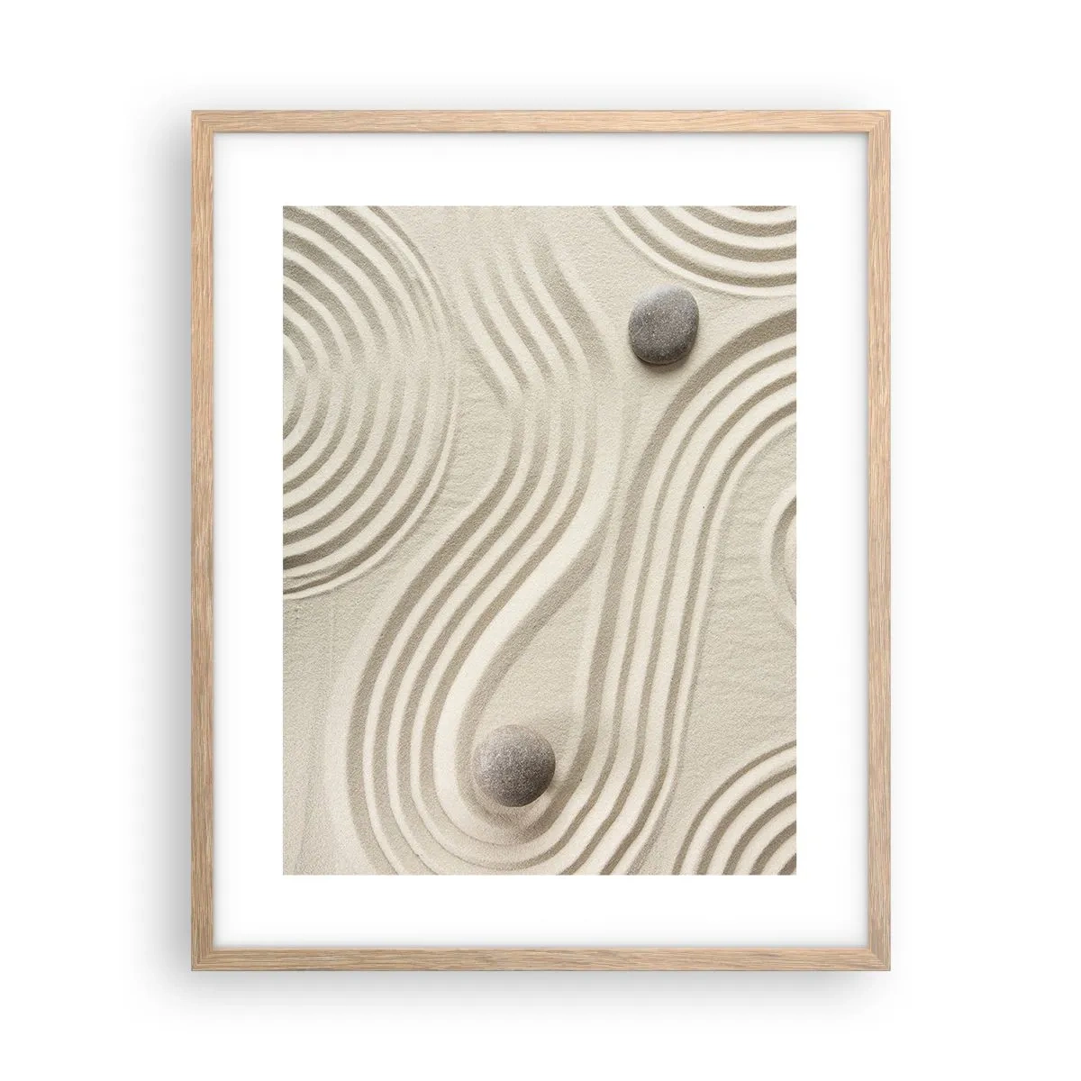 Plakat i ramme af lyst egetræ - Et strejf af varme - 40x50 cm